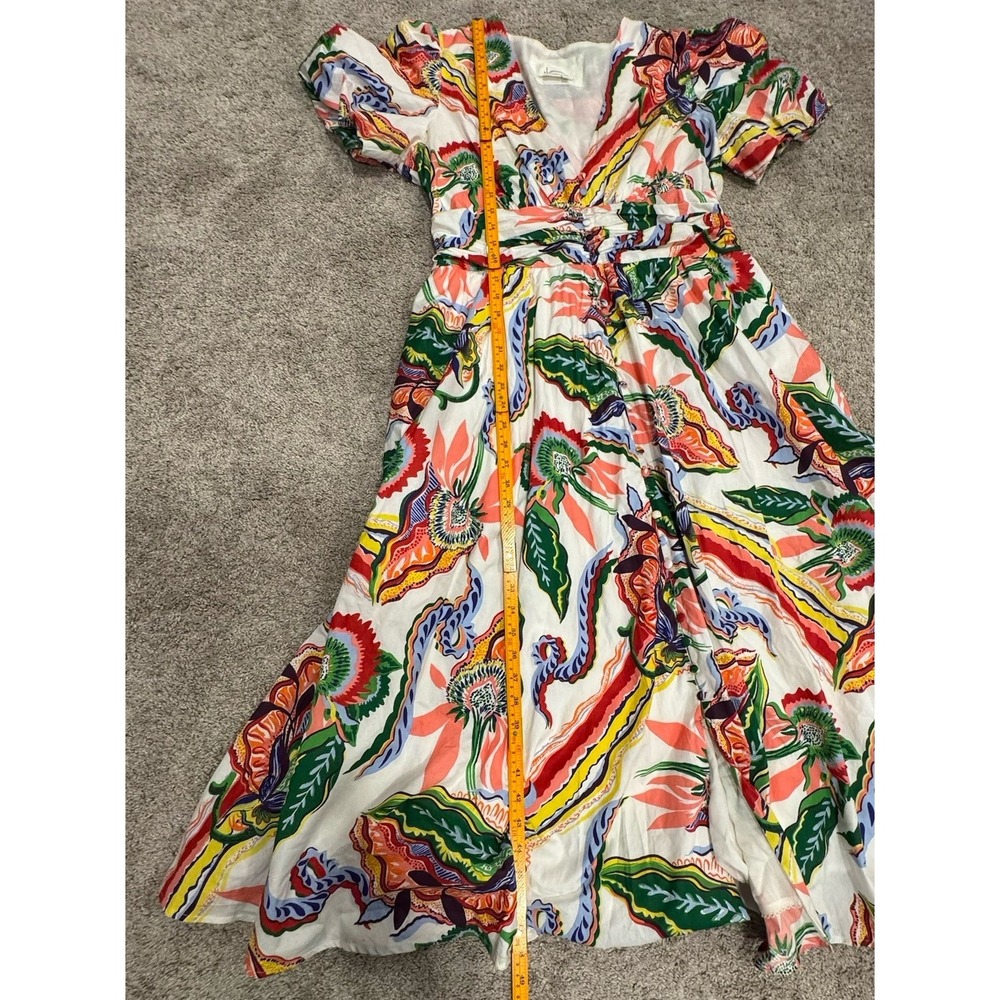 Anthropologie The Katerina Button Front Dress Floral Puff Cream Motif LP *Read - Picture 8 of 10